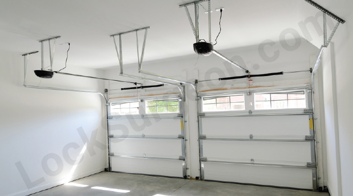 double garage door inside view