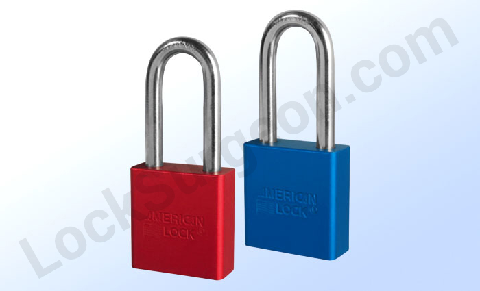 American Lock solid steel series A1206 with 2 inch shackle come in a variety of colours.
