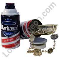 Hide in plain site safe household items barbasol shaving cream can
