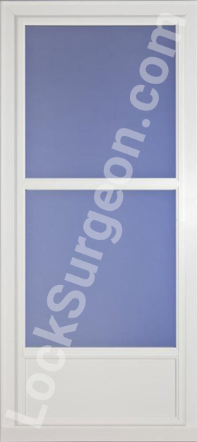Tradewinds midview storm door features a durable frame for busy families.