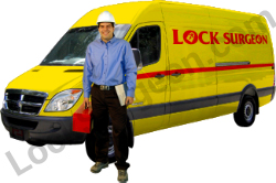 Lock Surgeon serviceman and van.